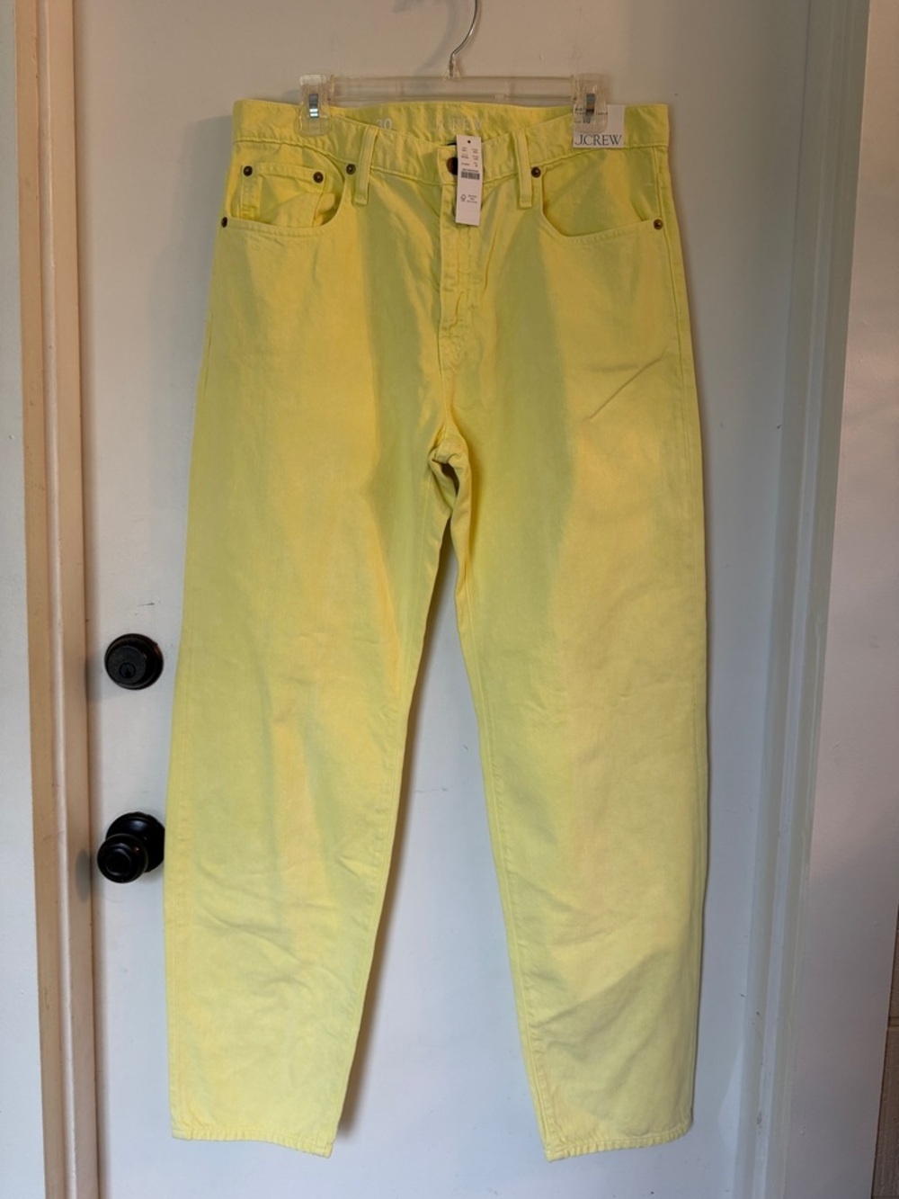 J.Crew mid rise Slouchy-straight garment-dyed yellow jeans 30 NWT - Picture 2 of 5